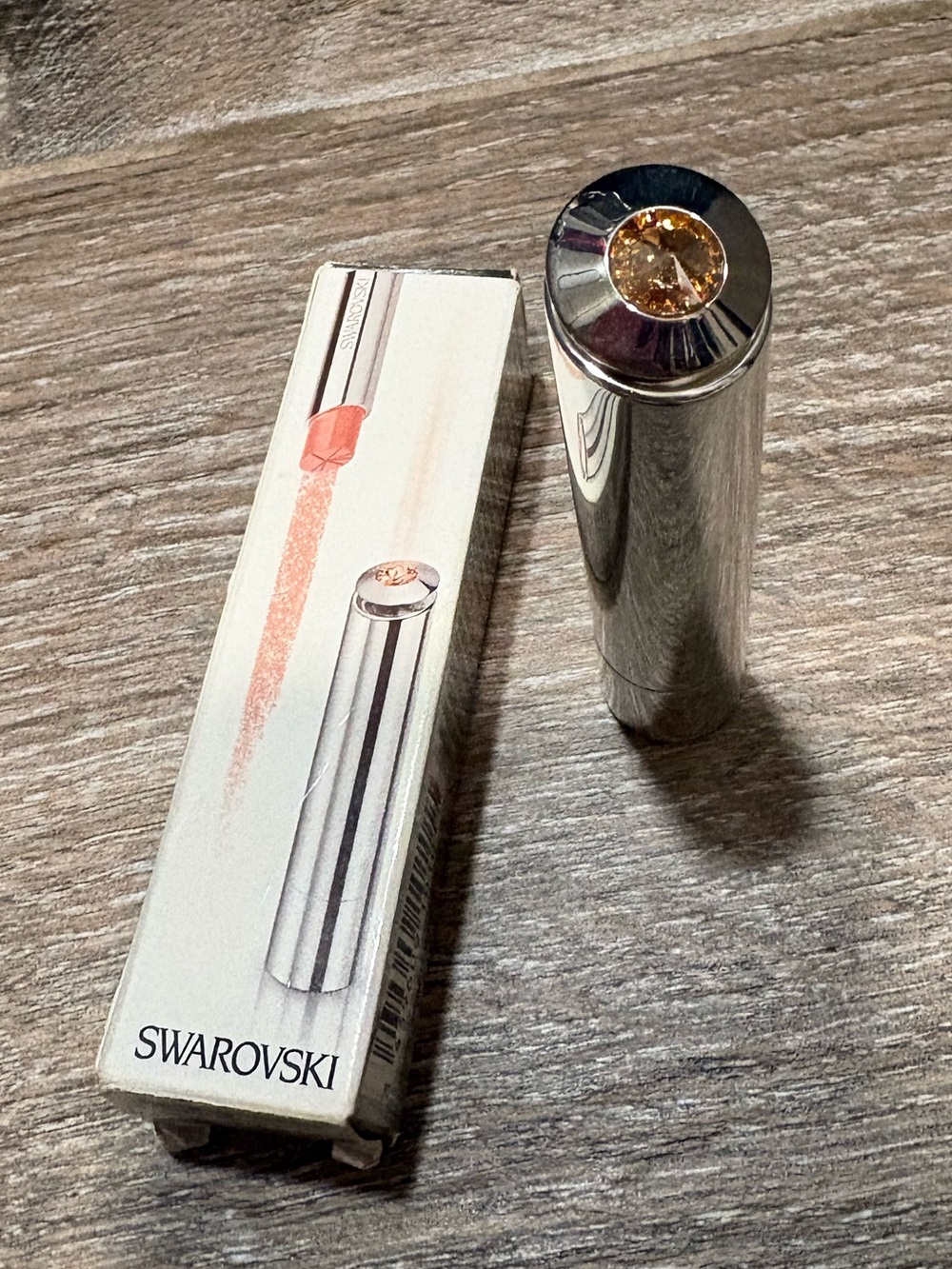 Swarovski Lipstick with Amber Crystal Accent